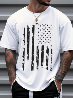 #ad Men’s American Flag Graphic T Shirt Patriotic USA Casual Summer Tee $7.99