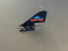 LEGO 3587pb02 Haifischflosse Hai-Aufdruck Aquanauts Aquashark 1 Stück schwarz