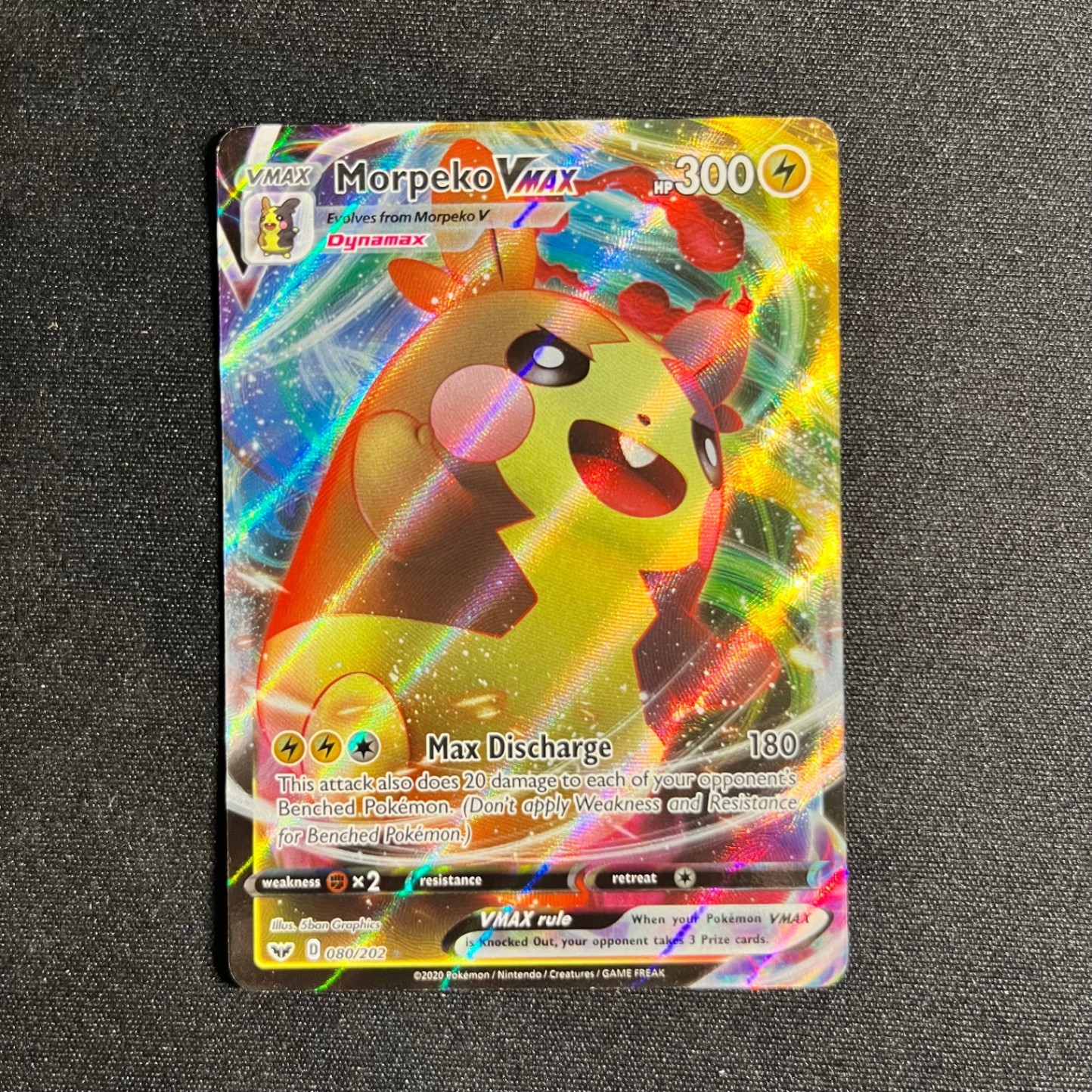 Pokemon TCG- Morpeko VMAX Ultra Rare SWSH01: Sword & Shield Base Set 080/202 NM