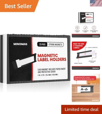 25 Custom Magnetic Label Holders with Clear Covers for Effective Organization
