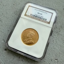 1912 Canada $10 Gold Coin - NGC MS 60