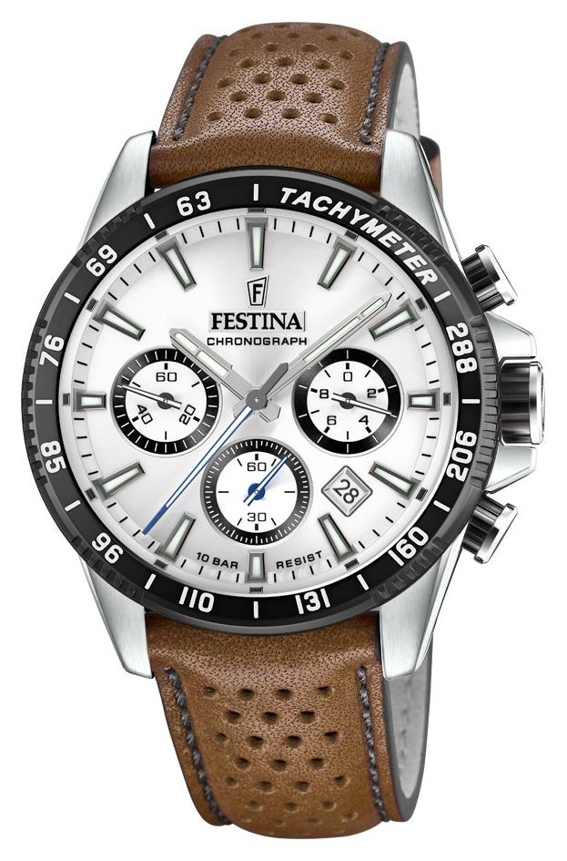 Festina Men's Chronograph Brown Leather Strap Watch F20561/1 - 8% OFF!