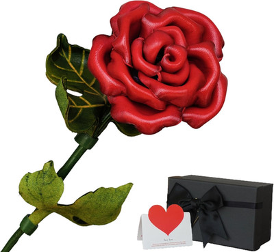 Leather Rose 3rd Year Anniversary Keepsake for Her Him, Leather Gifts for 3 Year