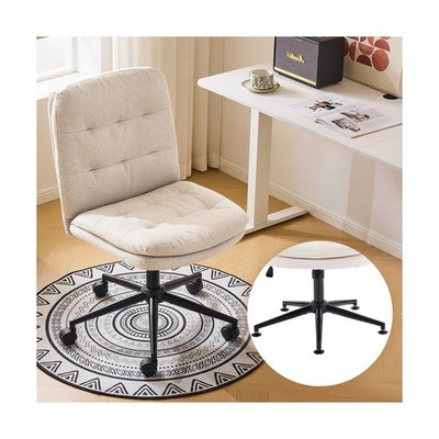 VINGLI Mid Back Armless Office Desk Chair with Wheels/no Wheels,360°Rocking