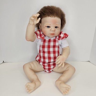 Reborn Baby Doll Custom Brands 20 inch Doll Brown Hair Realistic 