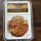 ICONMINT 2022 Sunset American Eagle 1 oz .999 Silver Gold Gilded Double Sided :