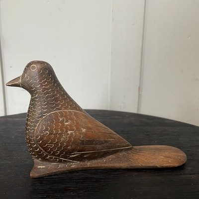 Vintage Deko Handgeschnitzt Holz Vogel Ethno Skulptur Ornament Volkskunst