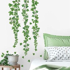 Hanging Vine Wall Decals Evergreen Ivy Leaves Wall Stickers Bedroom Living