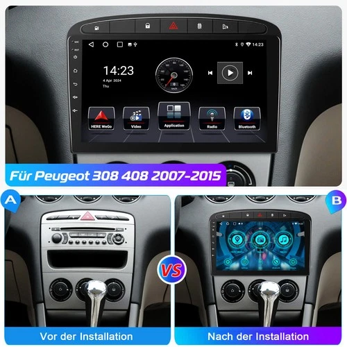 2+64G 9" Android 15 Autoradio GPS Navi Carplay Für Peugeot 308 408 RCZ 2007-2015 - Bild 5 von 17