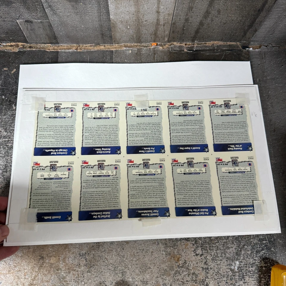 1993 Pro Set Power Emmitt Smith Autograph AUTO Uncut Sheet - Image 2 of 4