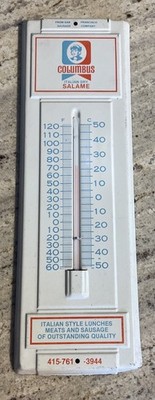 Vintage 1960 s Advertising Thermometer COLUMBUS Italian Dry Salame 14  San Fran