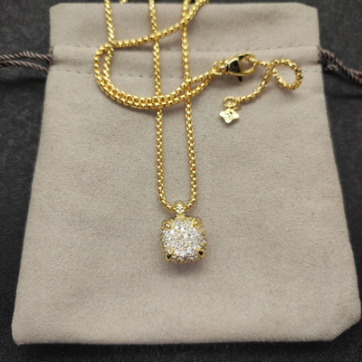 #ad #ad New DavldYurman14mm 18KGold Pave Diamond Pendant Necklace $132.00