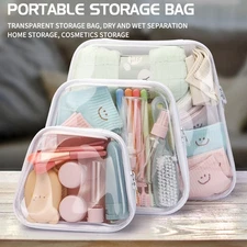 PET Travel Storage Bags Waterproof Double Zipper Organizer For Cosmetics Accesso