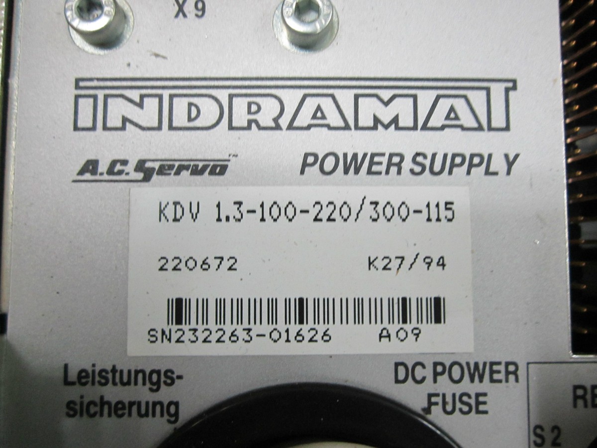Indramat KDV 1.3-100-220/300-115 AC Servo Power Supply KDV1