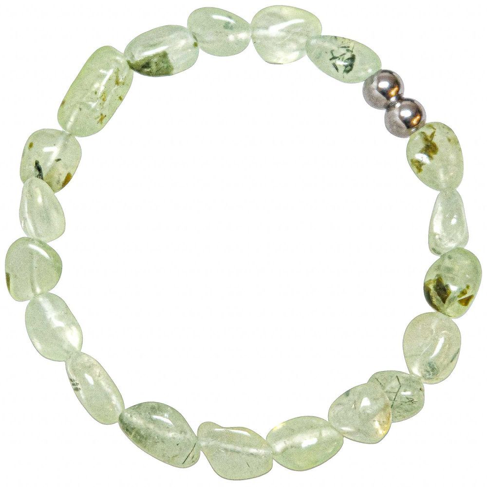 Bracelet préhnite épidote 8-12 mm favorisant l'harmonie et l'équilibre
