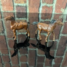 Bergen Toy Co 1950s Military Officer Horse Vintage USA Made Beton Lot of 2