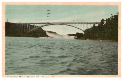 The Rainbow Bridge Niagara Fall Canada Postcard posted 1955