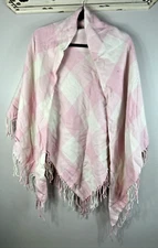 NWT Massini Pink Gingham Plaid Squares Scarfs Soft Women's Scarves & Wraps