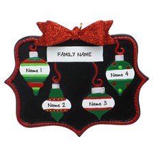 PERSONALIZED Christmas Ornament Family - Family of 4 Christmas Ornament Keepsake
