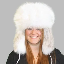 Glacier Wear Arctic Golden Island Fox Fur Russian Trooper Hat 
