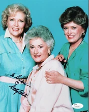 BETTY WHITE authentic hand signed 8x10 photo    GOLDEN GIRLS     JSA    To Brian