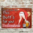 Vintage Stl Budweiser Beer Metal Sign Advertising Art, Bar, Man Cave Wall Decor
