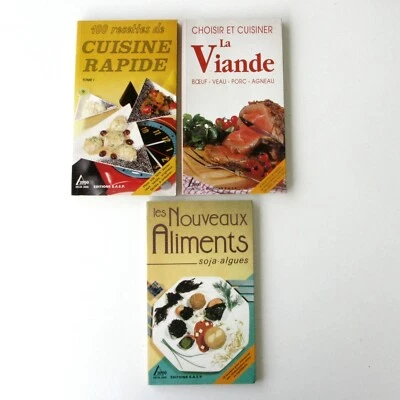 lot 3 livres cuisine-nouveaux aliments soja-algues-100 recettes rapide-viande - Photo 1/4