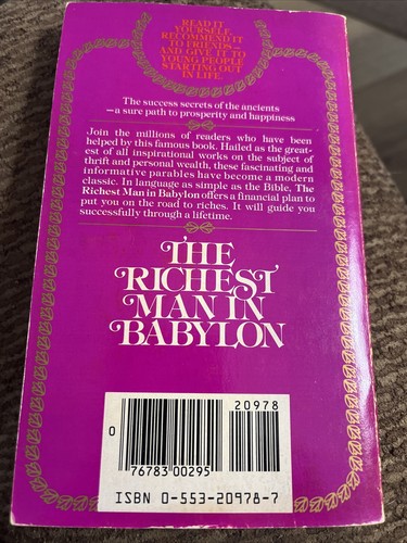 The Richest Man in Babylon (1982 Paperback) George S. Clason - Picture 2 of 2