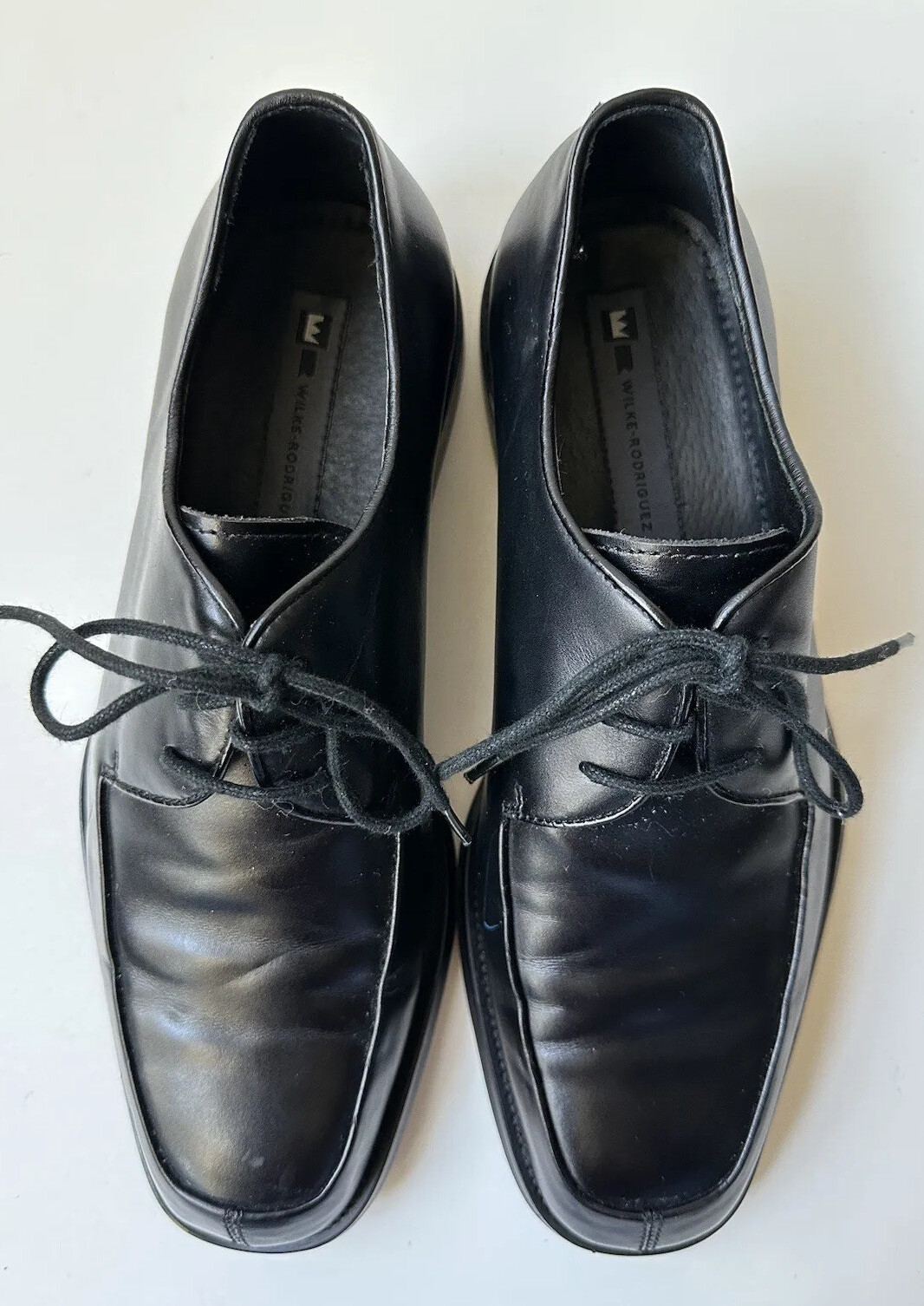 SAOLA Scarpe Oxford Wilke Rodriguez da uomo nere lisce in pelle spaccata grembiule punta taglia 9