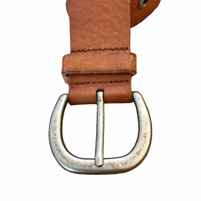 Fossil Vintage Rivets Belt Brown Leather And Canvas  display picture 1