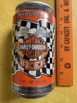 Vintage 1994 Stugis Harley-Davison empty 12 Oz. aluminum beer can
