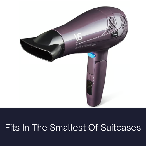 VS Sassoon Hair Dryer with Retractable Cord Foldable Handle Grip Ionic Ceramic - Picture 4 of 13