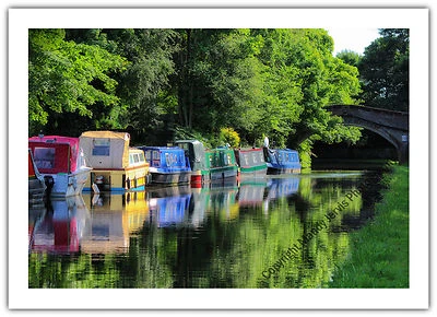 HOME PRODUCED Canal Narrow Boat Holiday Boating - Greetings Card Birthday / Blank Notelet