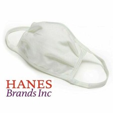 5 Pack Breathable Hanes White Soft Cotton Reusable Protective Face Mask Cover