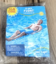 Sun Shine Swimming Pool Blue Inflatable Float Vintage 72"x27"
