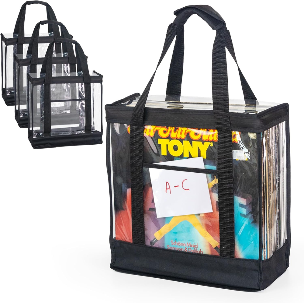 Vinyl Storage Bags (4 Pack) Lp Record Album Box Carrying Case Moving Boxes