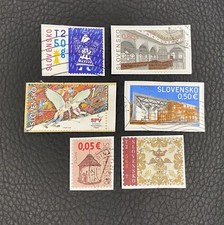 Lot de 6 timbres de Slovaquie années diverses - encore sur fragment DL42