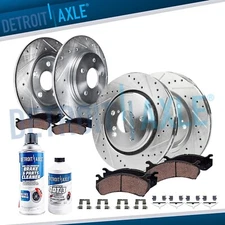 10pc Front Rear Drilled Brake Rotors Ceramic Brake Pads for 2017-2020 Acura MDX