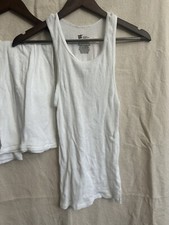 Boys Hanes White Tagless Tank XL 18-20 3 pack