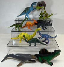  10 Dinosaur Toy Lot Plastic Rubber Figures See Pics