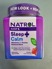 Natrol® Sleep+ Calm Melatonin Gummies for Adults, Strawberry Flavor, 60 Count