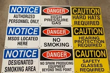 metal signs industrial  man cave 10”x7” danger notice caution high pressure gas