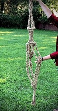 Handmade Vintage Large Boho Macrame Hanging Plant Holder 5 Feet