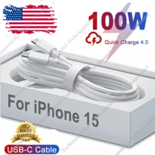 100W Type-C to USB-C Fast Charger Cable Cord Lot For iPhone 15 Pro Max/Plus/iPad