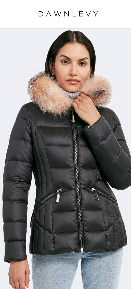 Dawn Levy Nikki Fox Fur Trim Puffer 