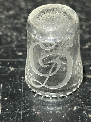 Vintage selten Charles und Diana klar geätztes Glas Fingerhut 1981 Ref AH