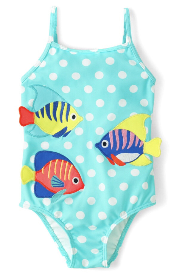 Gymboree 4T Swim Splish Splash Blue fish Swimsuit NWT Bathingsuit