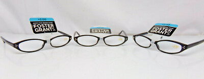 Lot of 3 Foster Grant Design Optics Sparkle Readers Full Frame +2.00 New