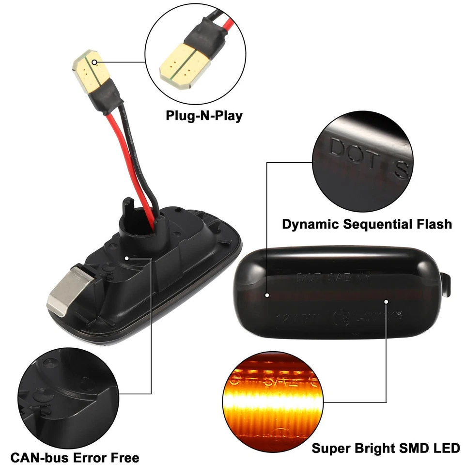 1 par de luces de señalización laterales de coche conjunto de luces de señal de giro para Audi A6 2000-2011 Foto 3 de 4