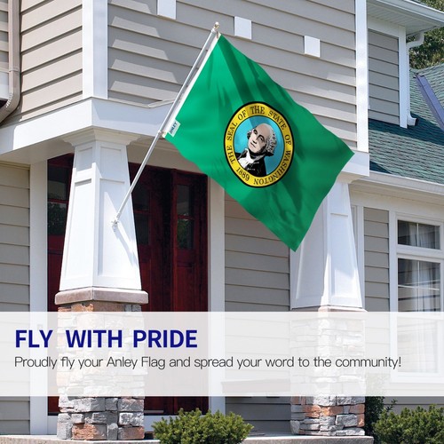 Anley Fly Breeze 3x5 Foot Washington State Flag, Washington WA Flags Polyester - Picture 2 of 6
